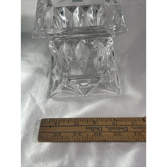 Party Lite~ Quad Prism Small Pedestal 5" Candle Holder 24% Lead Crystal - Picture 7 of 7